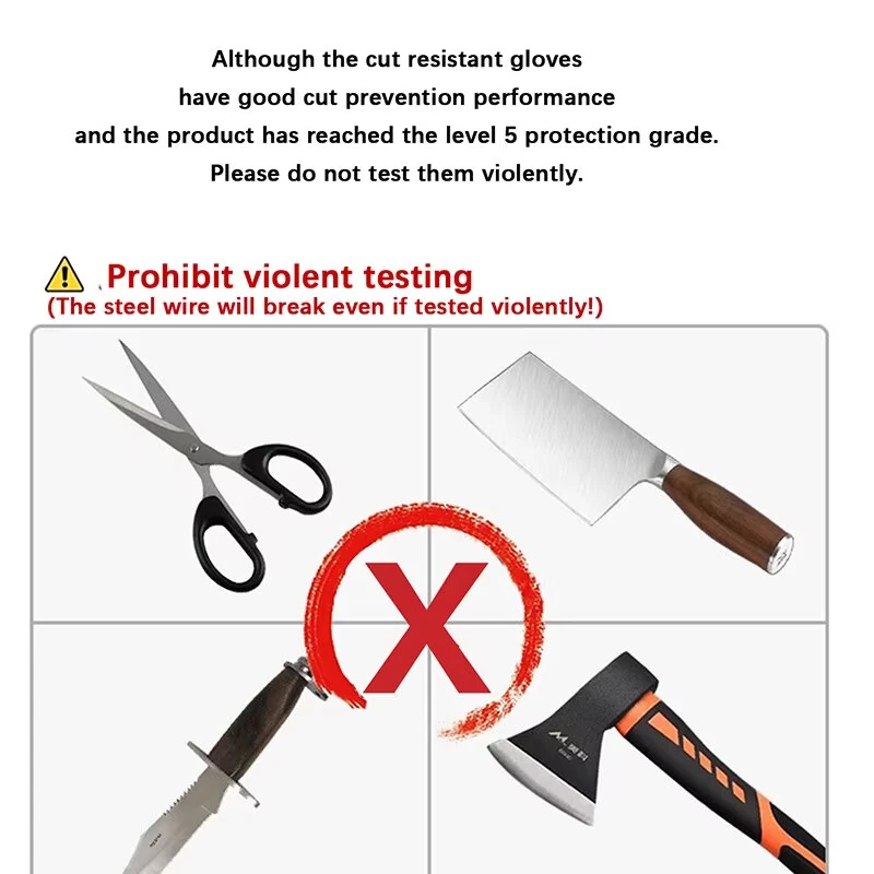 (image for) IPRee Level 5 Cut Proof Stab Resistant Wire Metal Glove Kitchen Fishing Cuts Gloves for Oyster Shucking Fish Gardening Safety Gloves